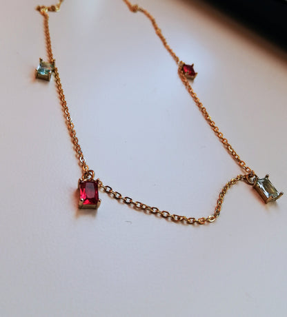 Collier MUSA Aquamarine-fuschia