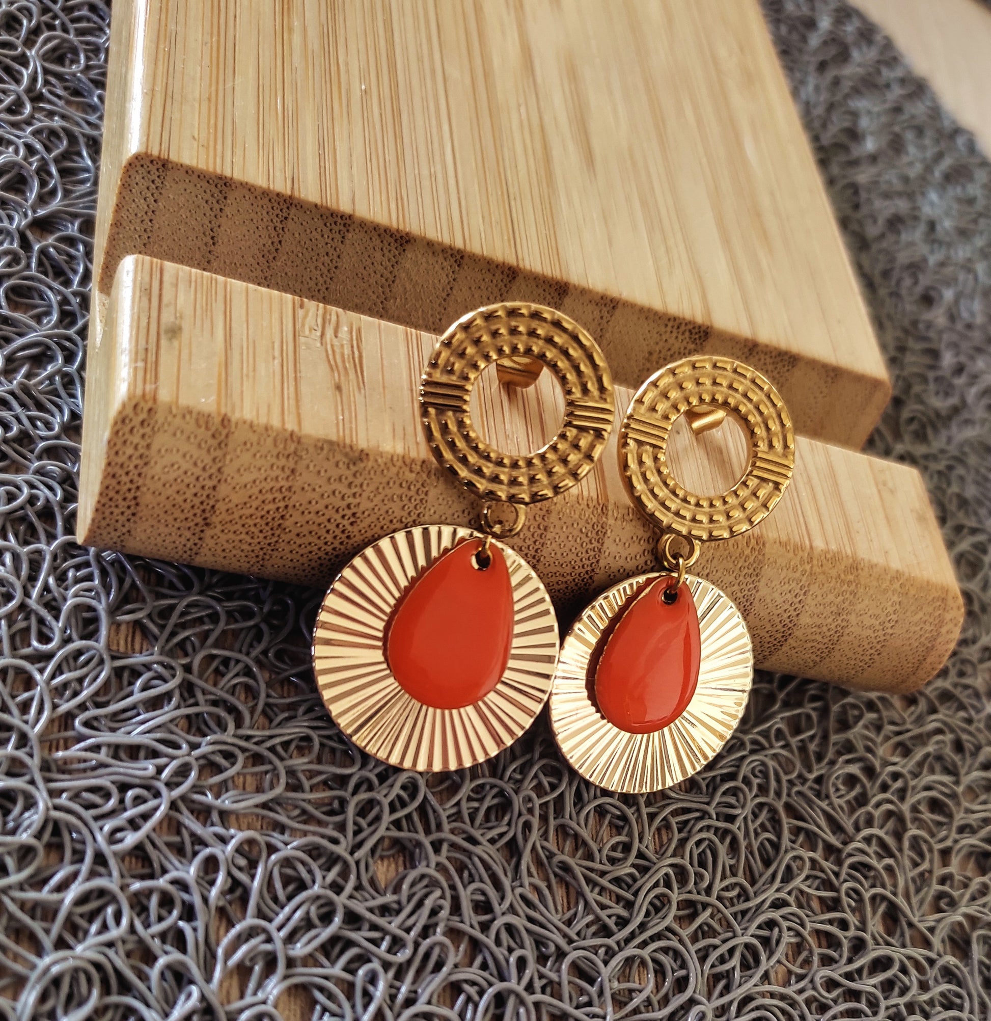 boucles d'oreilles christine - orange