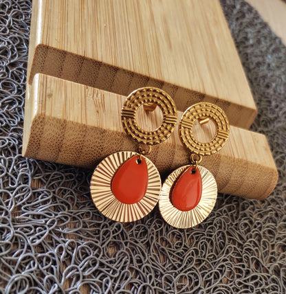 boucles d'oreilles christine - orange