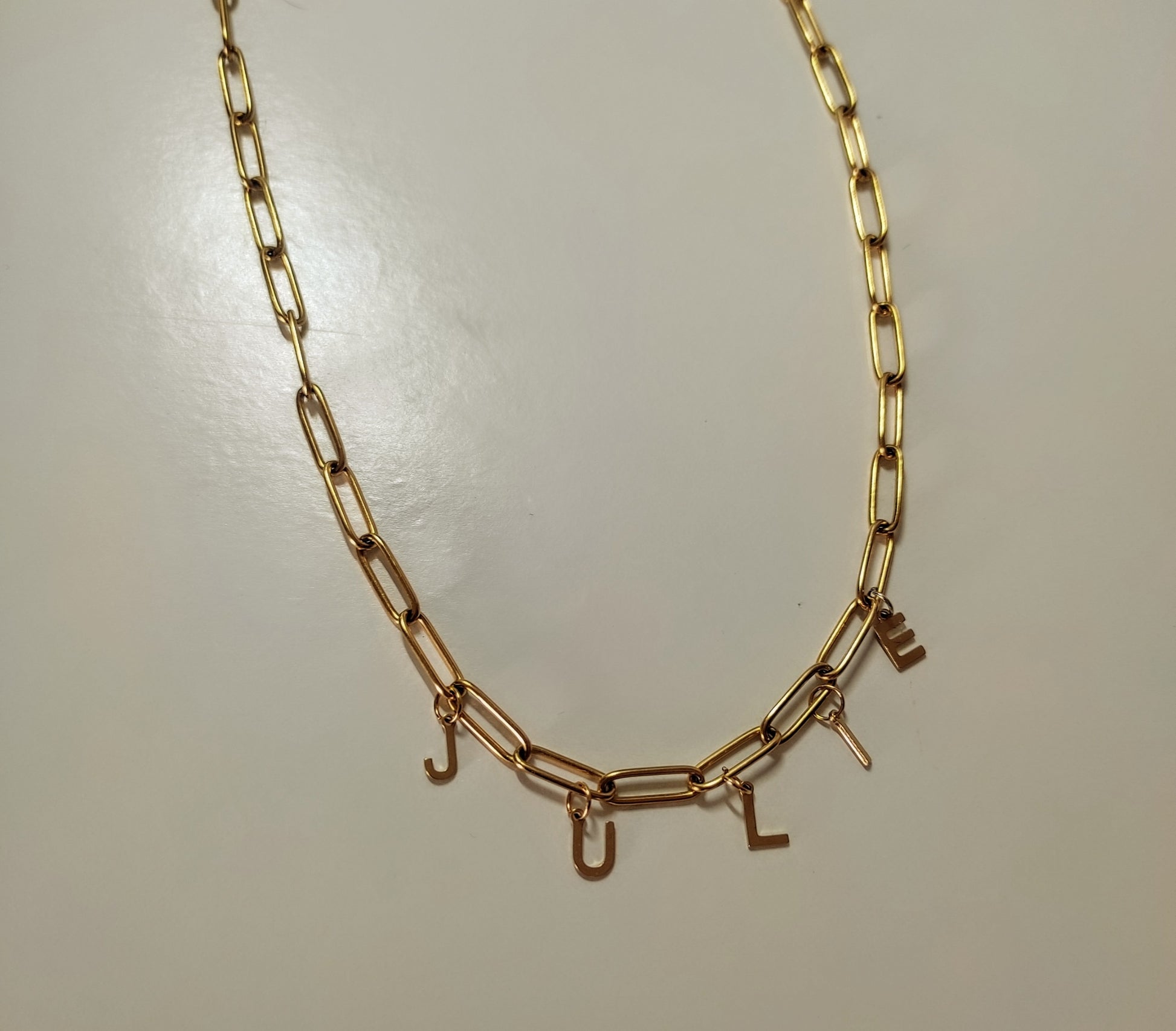 collier prénom 2 avec 5 lettres doré