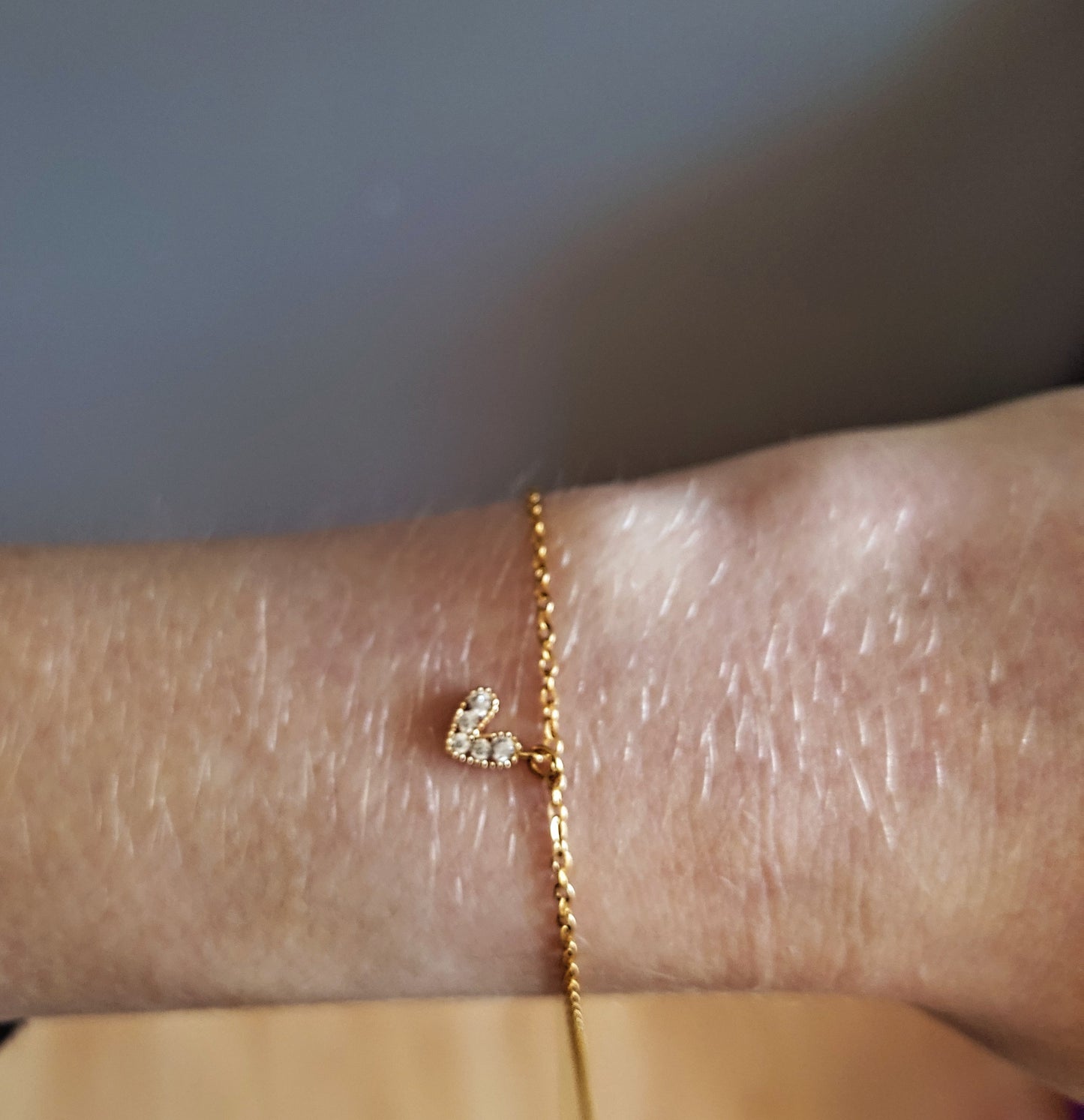 bracelet avec pendentif coeur - portée