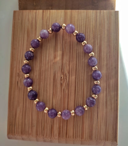 bracelet esmeralda en lépidolite