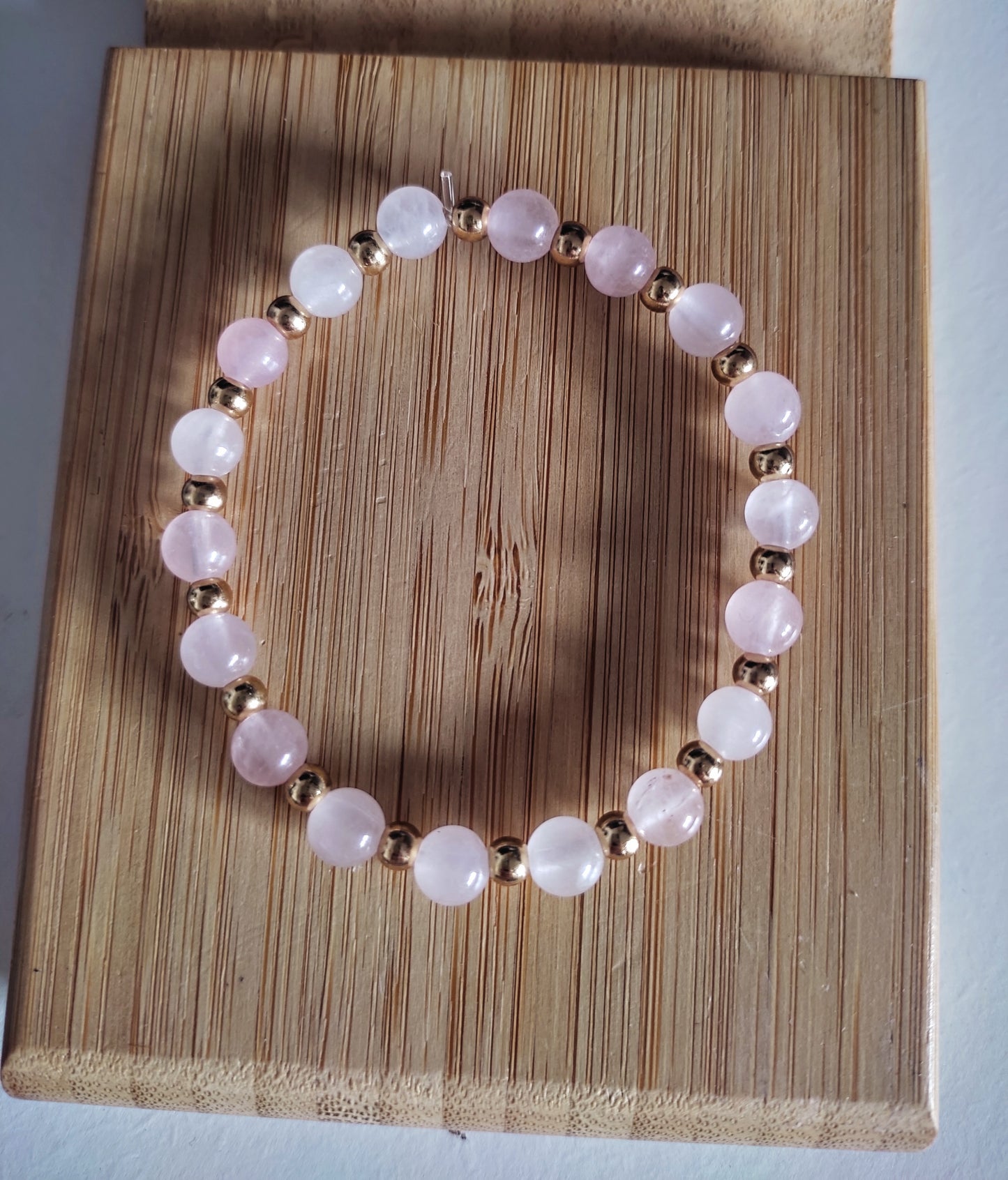 bracelet esmeralda en quartz rose