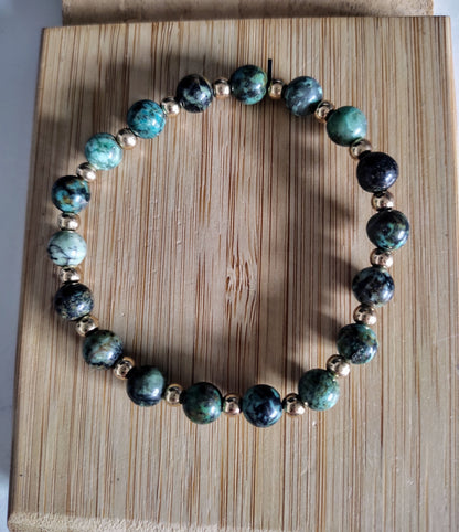 bracelet esmeeralda en turquoise africaine