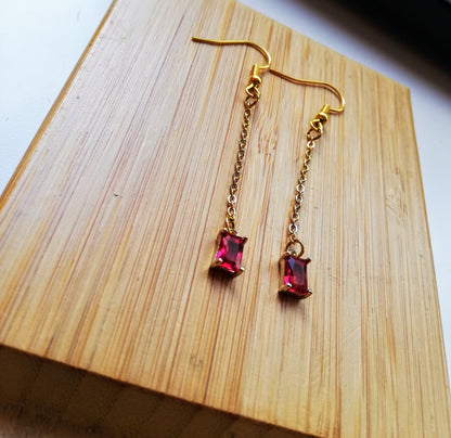 boucles d'oreilles fuschia