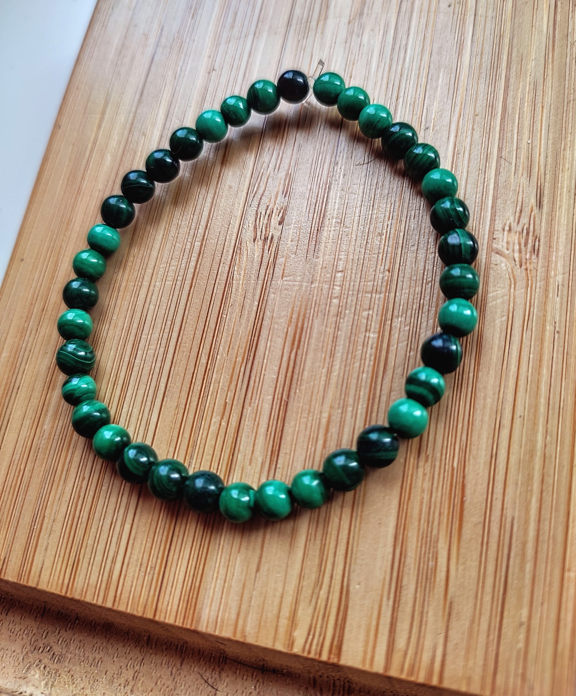 bracelet MALACHITE - pierres naturelles de malachite - 4mm