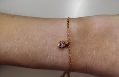 bracelet naisance octobre - rose