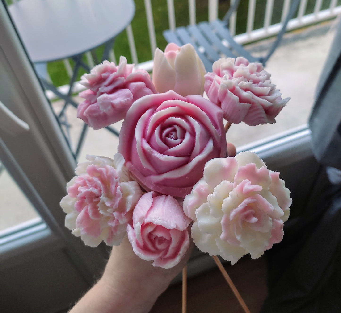 Bouquet de fleurs en cire - rose