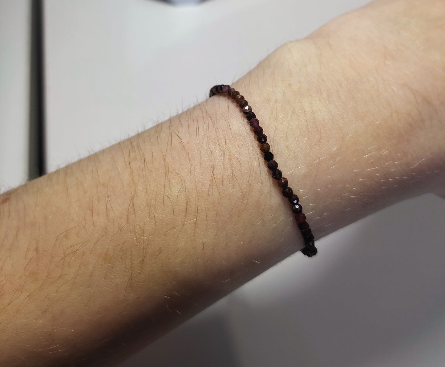 bracelet en rubis - porté